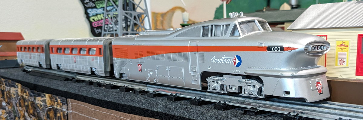 MTH Aerotrain PS3 Engine 1000 and 3 cars, 308, 309, 310