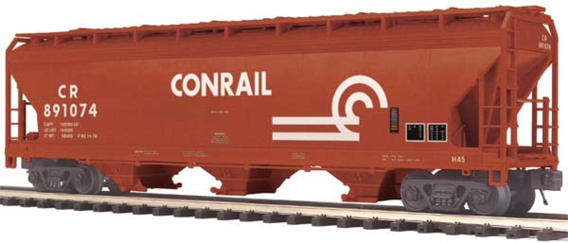 Conrail O Scale Premier 3-Bay Centerflow Hopper