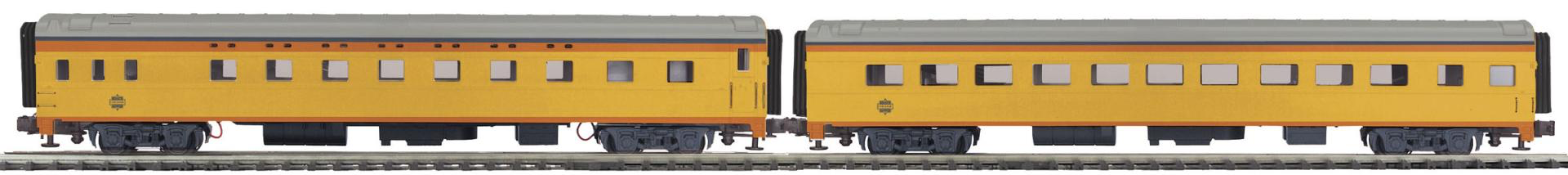 Chessie O Scale Premier 2-Car 70' Streamlined Slpr/Diner Passenger Set  (Smooth Sided)
