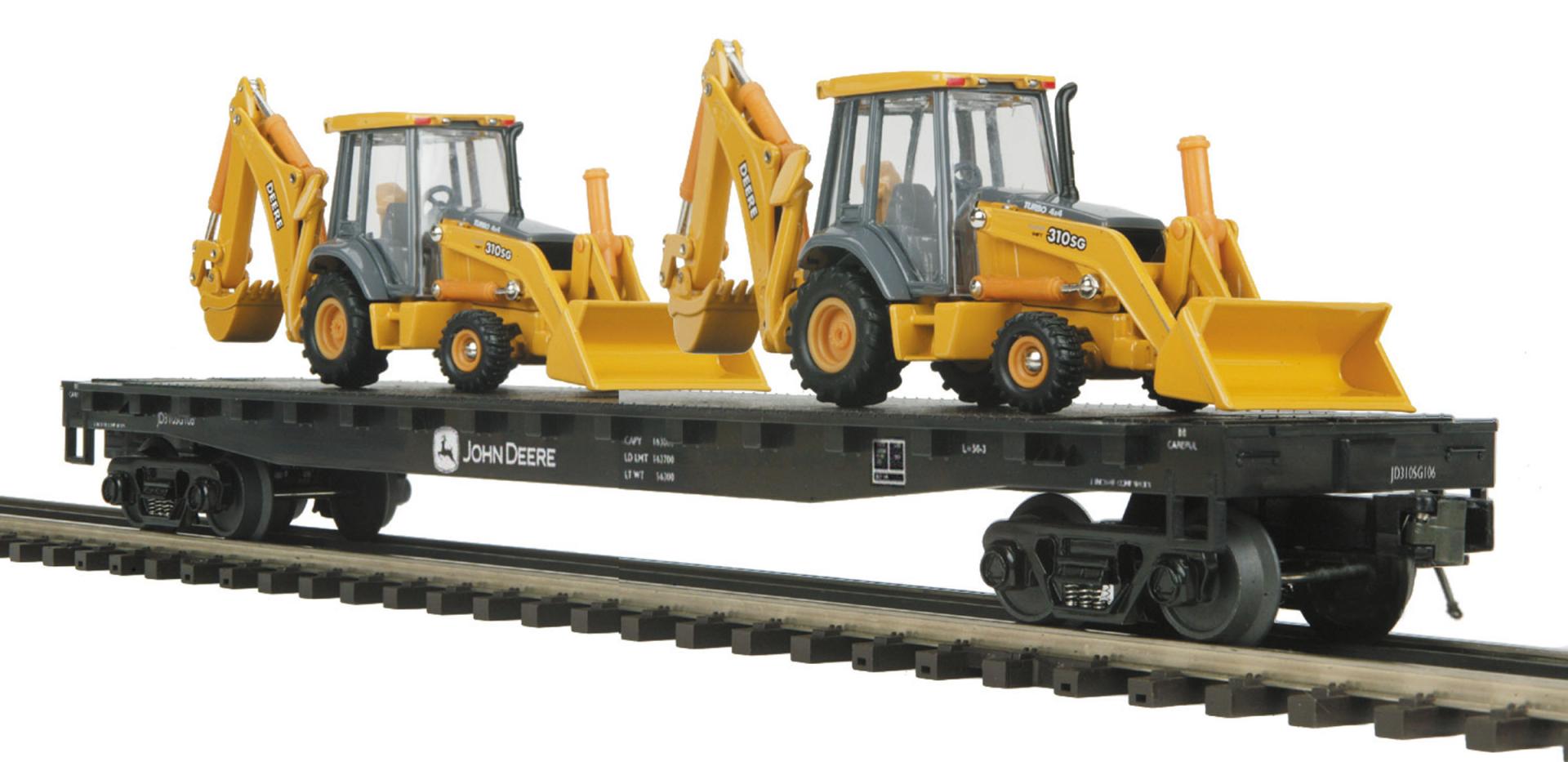 John Deere Flat Car w/ (2) 310SG Backhoe Loader