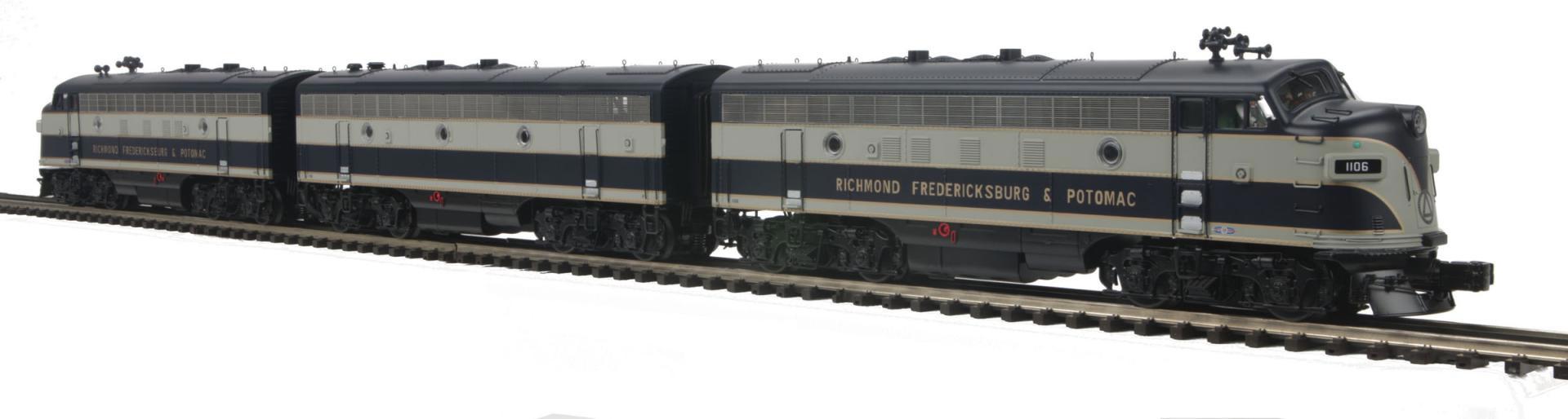 Richmond, Fredericksburg & Potomac O Scale Premier F-7 ABA Diesel Set w/Proto-Sound 3.0 (Hi-Rail Wheels)