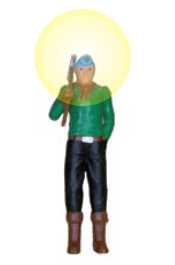 Worker with Lighted Hard Hat - Lighted Figure (O Scale)