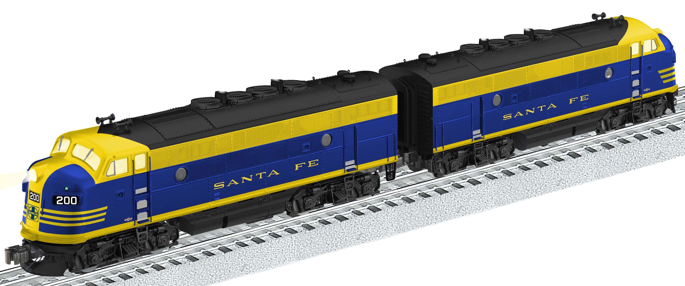 Santa Fe 'Cat Wiskers' LEGACY F3 A-A Diesels (PWR #200, DMY #201)