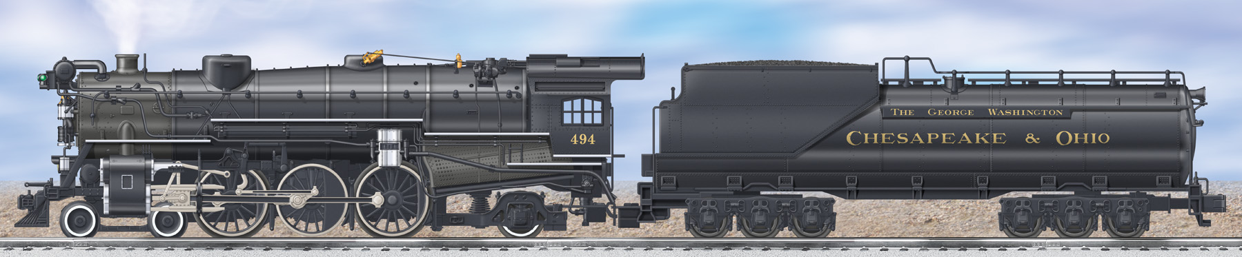 C&O F-19 SCALE 4-6-2 PACIFIC "THE GEORGE WASHINGTON" #494 (TMCC)