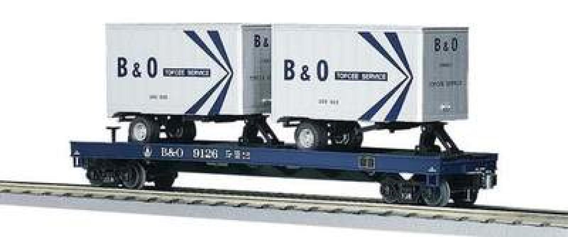 Baltimore & Ohio O Scale Premier Flat Car With 2 20’ Trailers