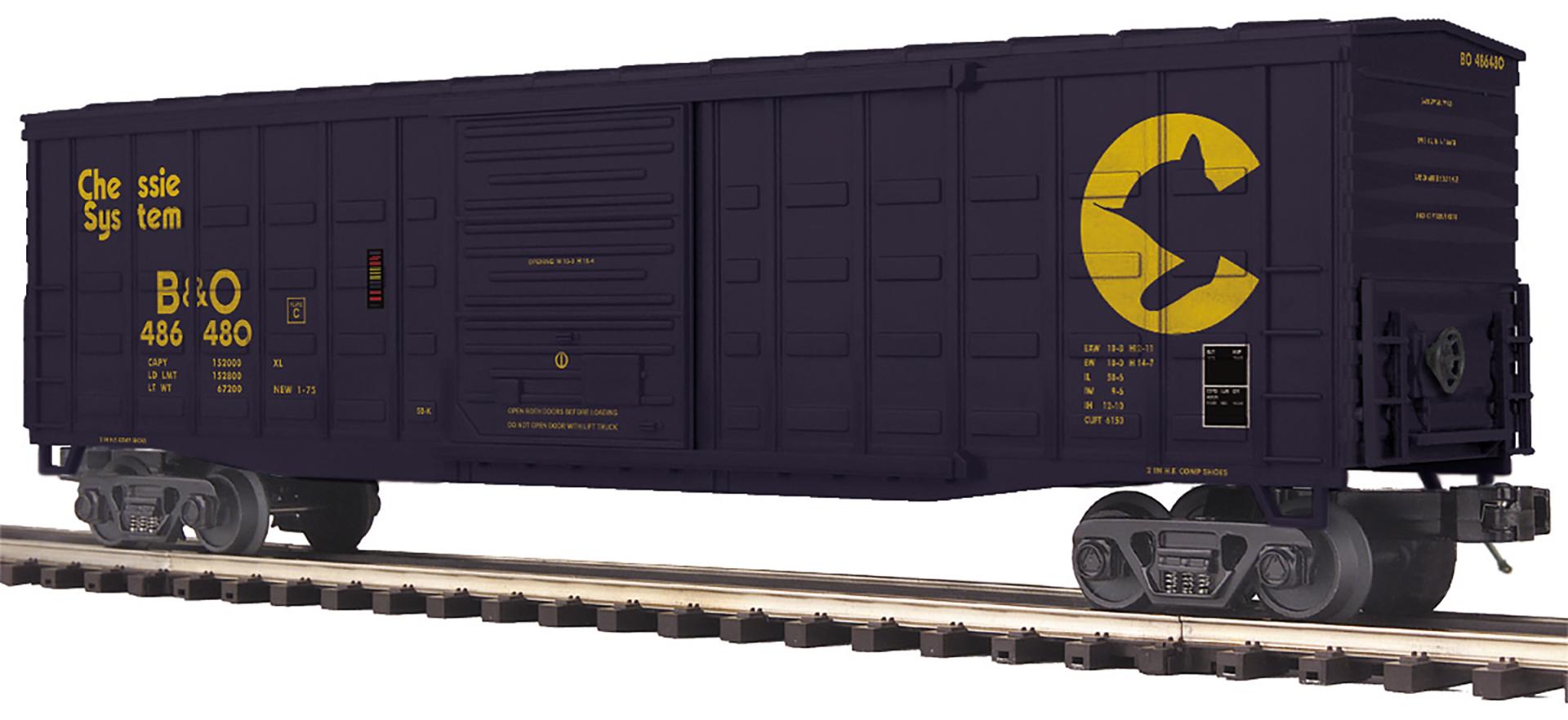 O Scale Premier Chessie 50’ Waffle Box Car