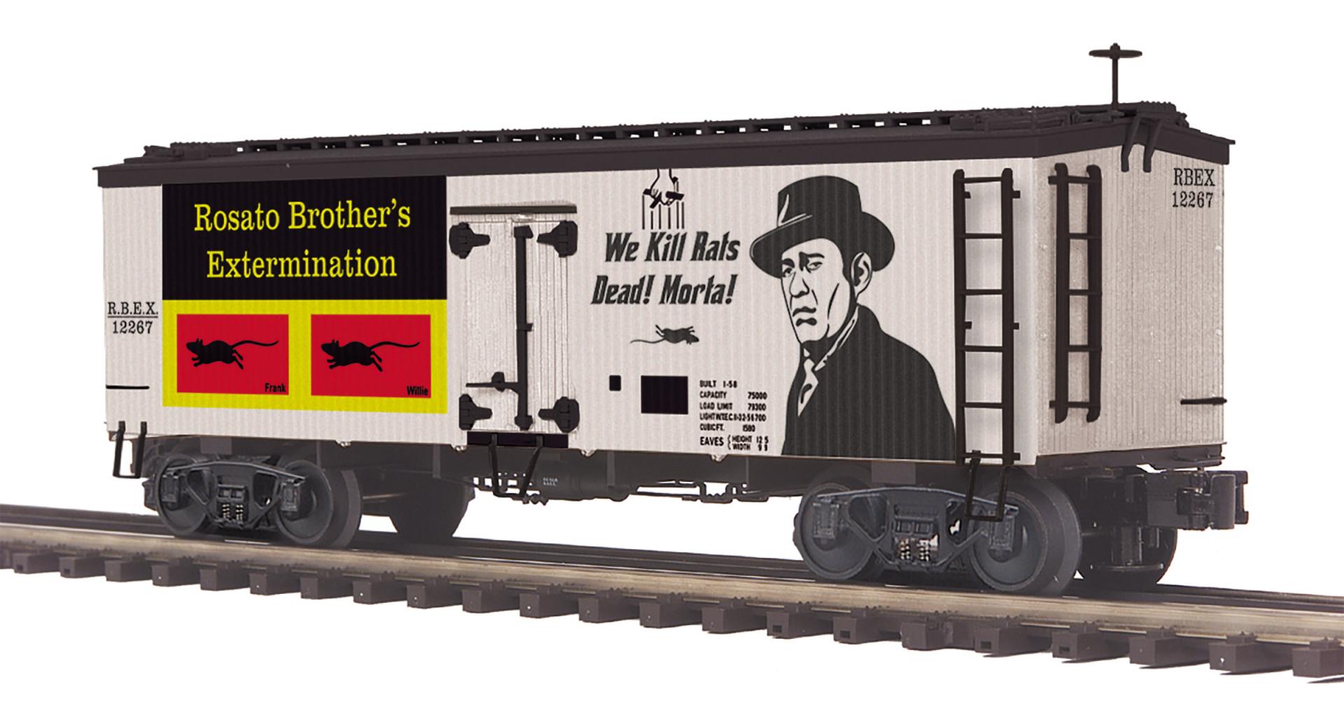 Rosato Brothers Exterminators 36’ Woodsided Reefer Car #12267