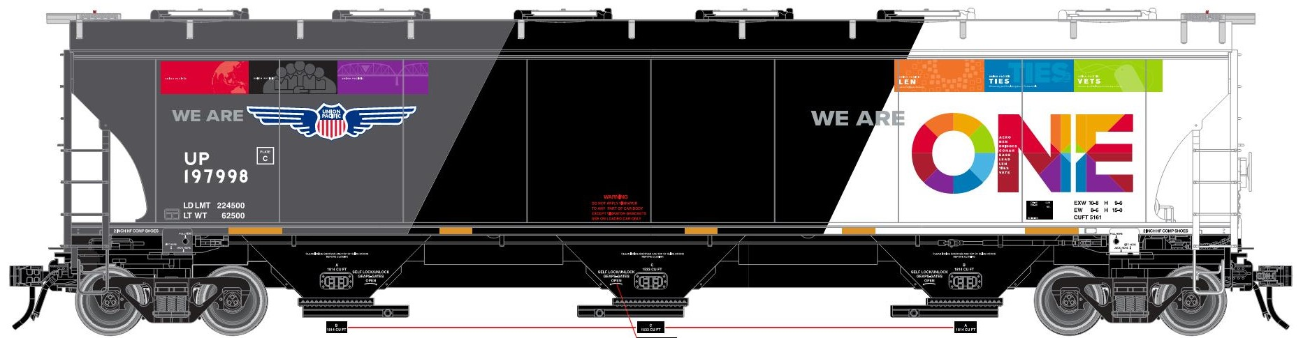 Union Pacific (ONE) Trinity 5161 Covered Hopper #197998