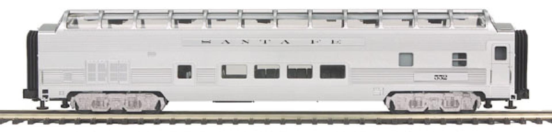 Santa Fe O Scale Premier 70' Streamlined Full Length Vista Dome Passenger Car (Ribbed Sided)