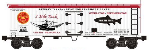 2 MILE DOCK Fish Car PENN-READING SEASHORE LINES CUSTOM RUN for Holly Beach Train Depot in Wildwood, NJ