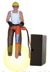 Construction Worker with Jackhammer - Lighted Figure (O Scale)
