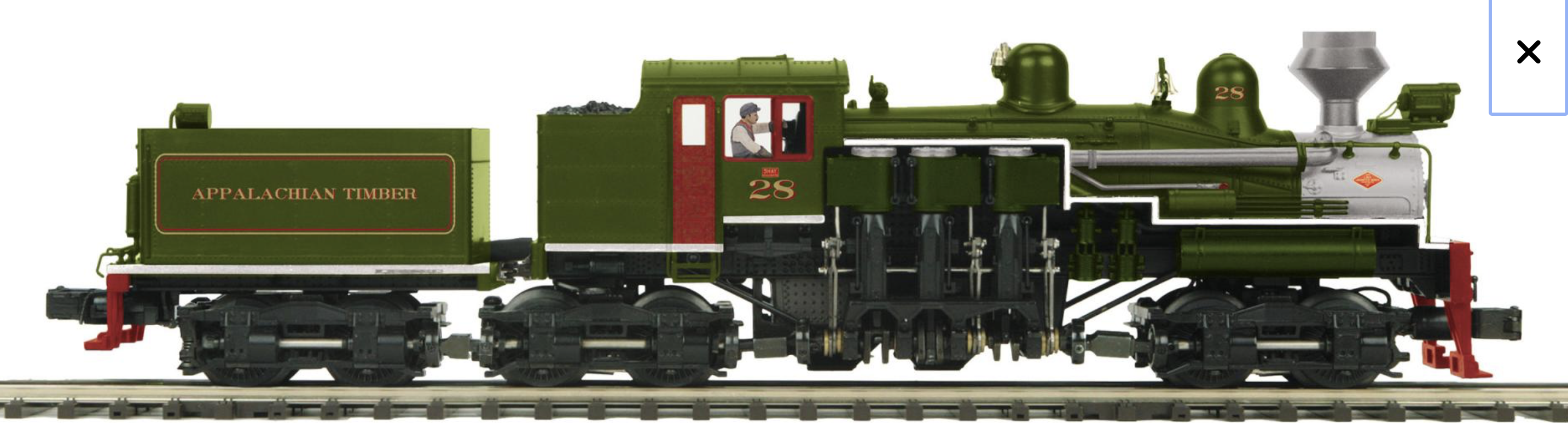 Appalachian Timber O Scale Premier 3-Truck Shay Steam Engine w/Proto-Sound 3.0 (Hi-Rail Wheels)