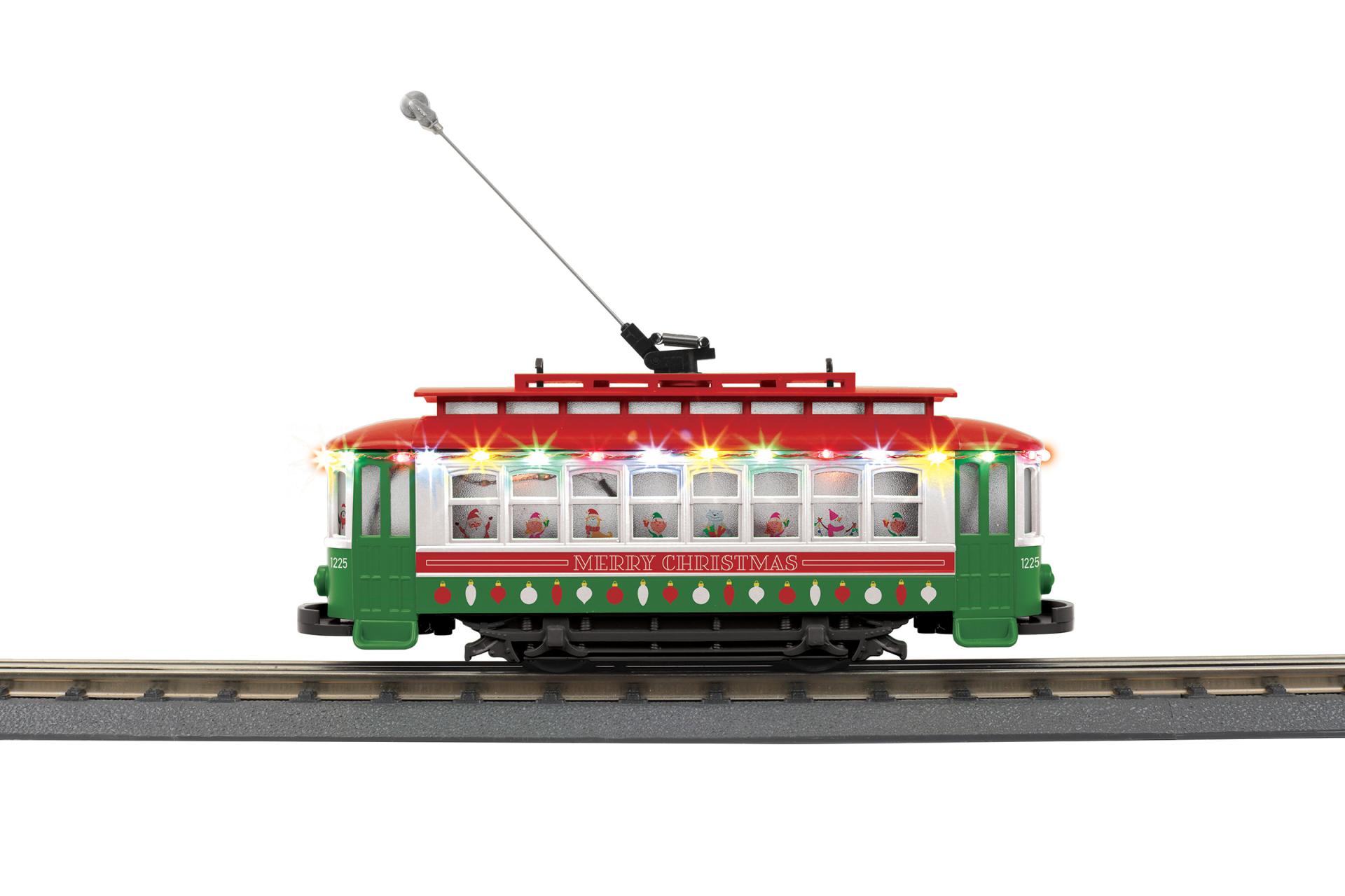 O Gauge RailKing Christmas Bump-n-Go Trolley With LED Lights