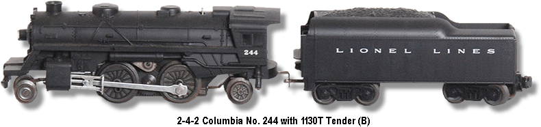 Lionel Lines Columbia 2-4-2 Steam Locomotive #244