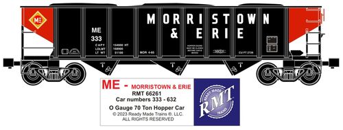 Morristown & Erie 4-Bay Coal Hopper Car