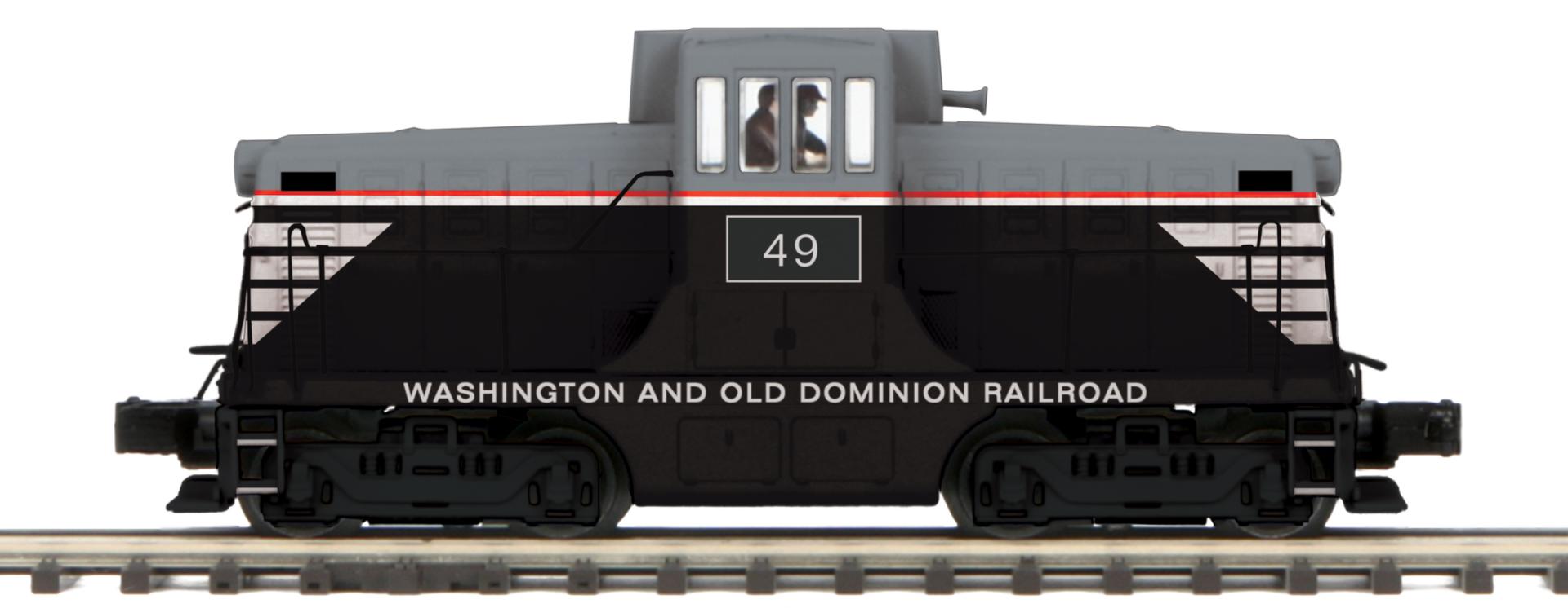 G.E. 44 Ton Phase 1 Diesel Engine "Washington & Old Dominion" #49 w/ PS3 (Hi-Rail Wheels)