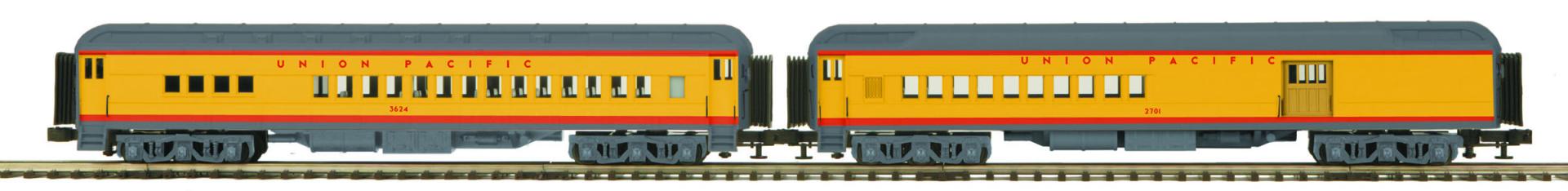 Union Pacific O Scale Premier 2-Car 70' Madison Comb/Din Passenger Set