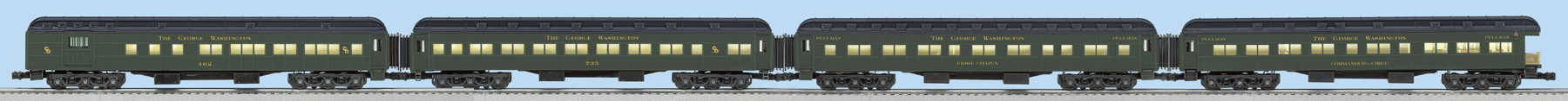 Chesapeake & Ohio "The George Washington" Heavyweight Passenger Car 4-Pack