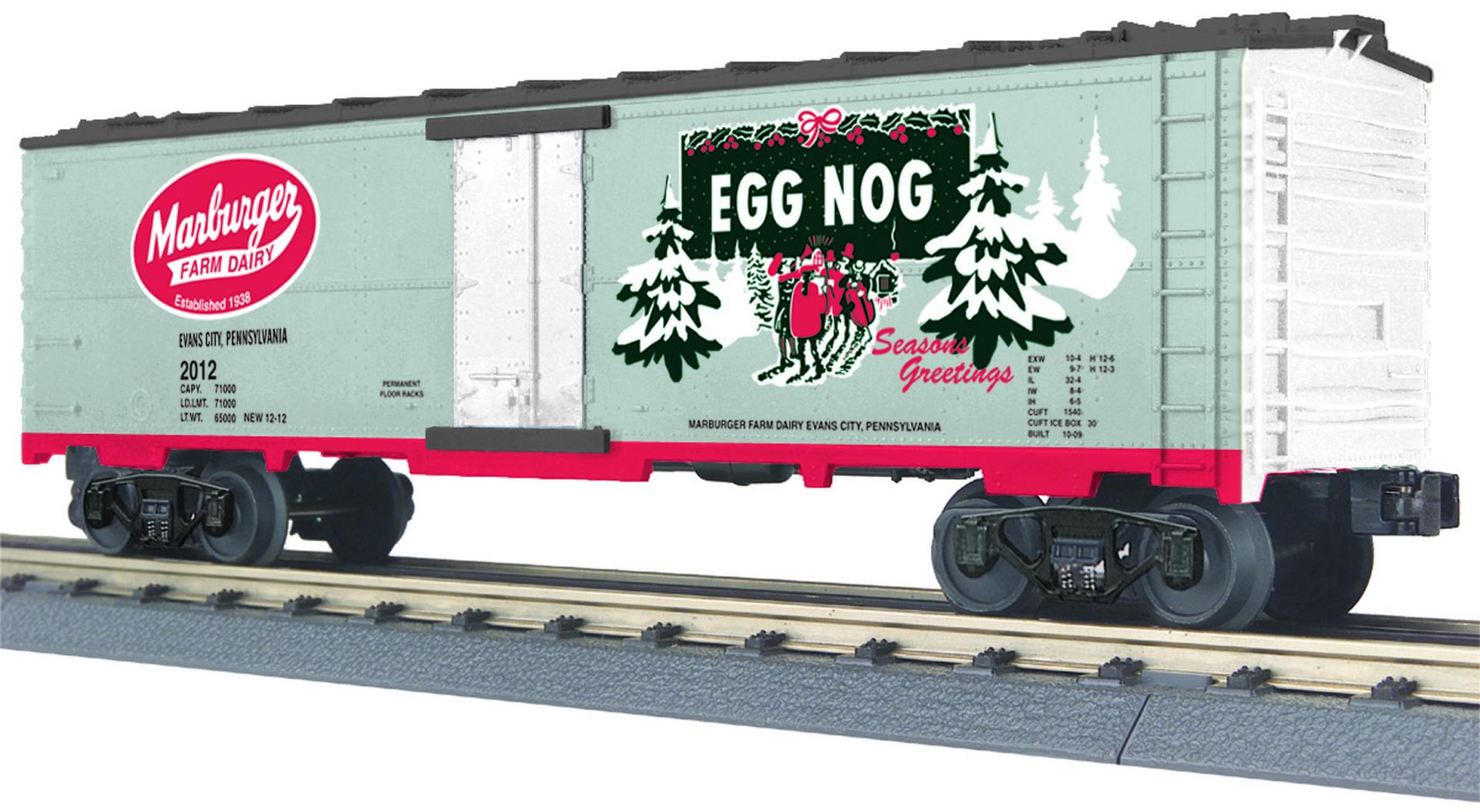 Marburger Dairy O Gauge RailKing Modern Reefer Car (Christmas)