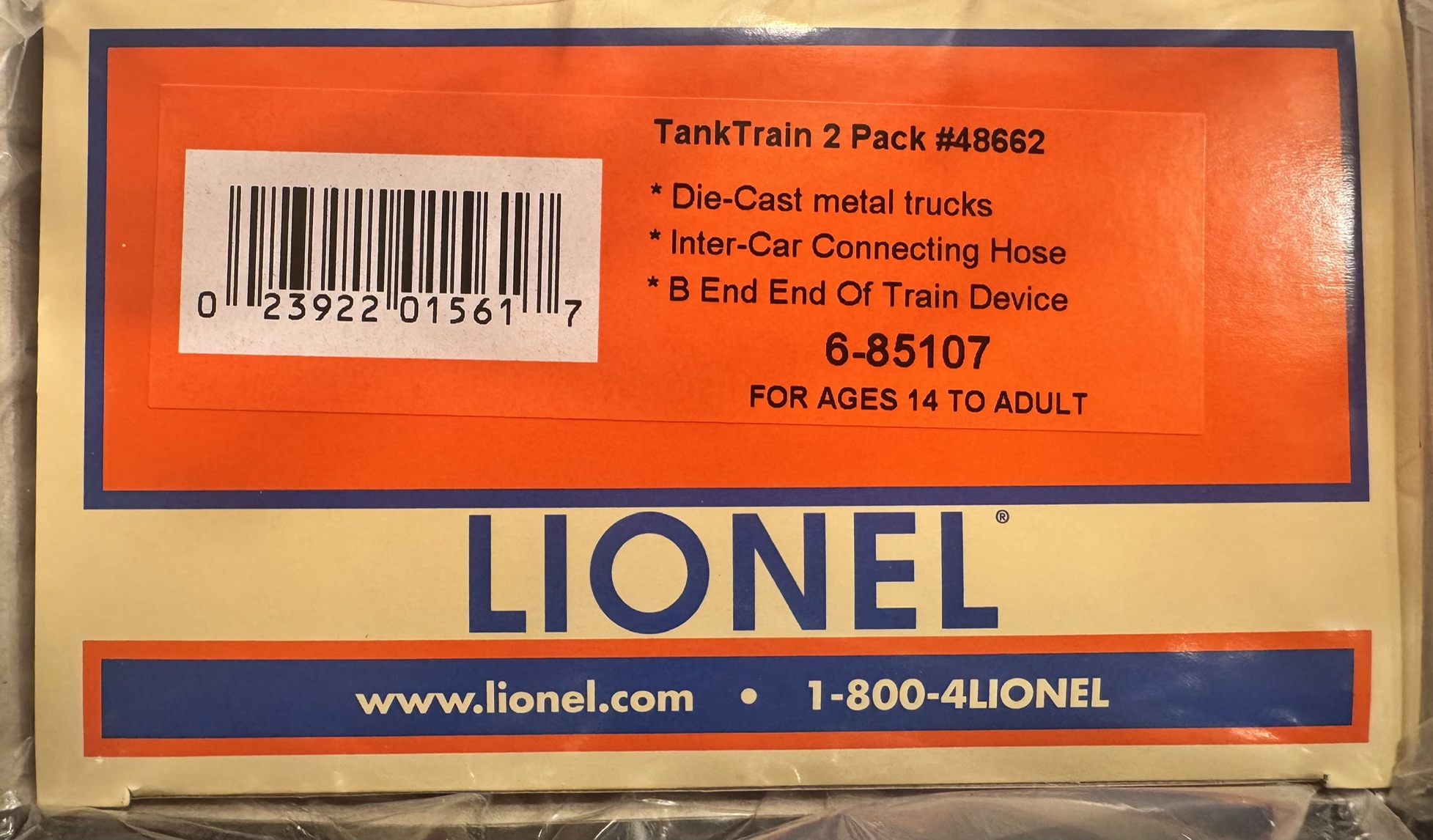 LIONEL 6-85107 TANK TRAIN wETD2 #48662.jpeg