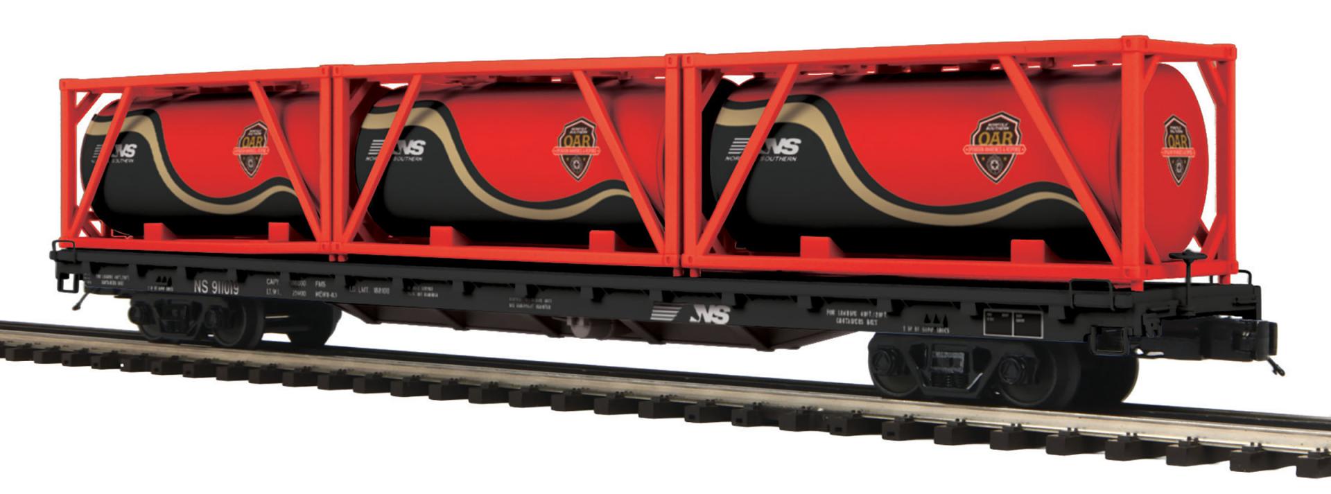 Norfolk Southern First Responder 60' Flat Car w/ (3) Tank Containers