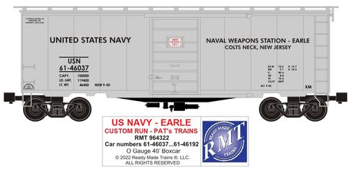 US NAVY-EARLE CUSTOM RUN for PAT'S TRAINS in Winchester, WV
