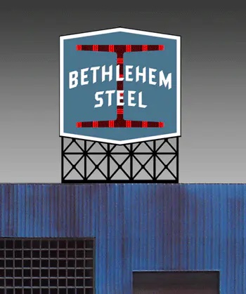 Bethlehem Steel Animated Sign (O & HO Scale)
