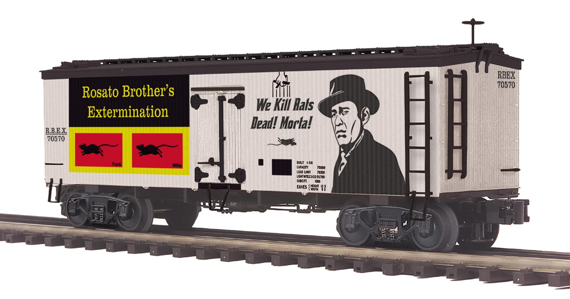 Rosato Brothers Exterminators 36’ Woodsided Reefer Car #70570