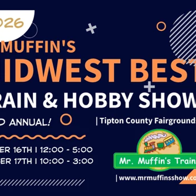 MrMuffin's Midwest Best Train and Hobby Show logo